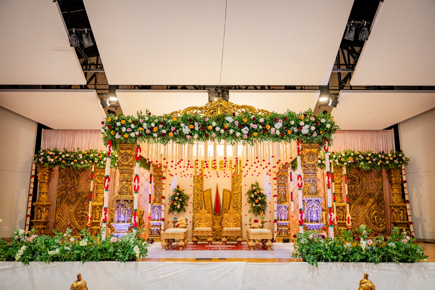 Grand wedding mandap by Ever After Celebrations